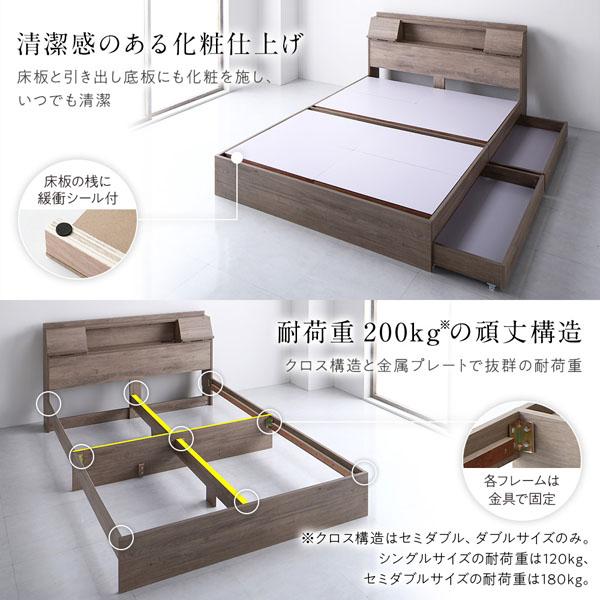 RASIK（ラシク） ベッド ワイドキング 240 SD＋SD ベッドフレームのみ