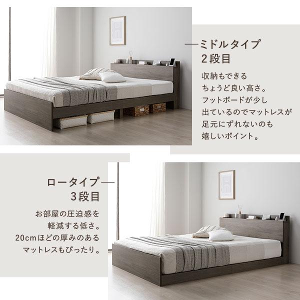 RASIK（ラシク） ベッド セミダブル 2層ポケットコイルマットレス付 高