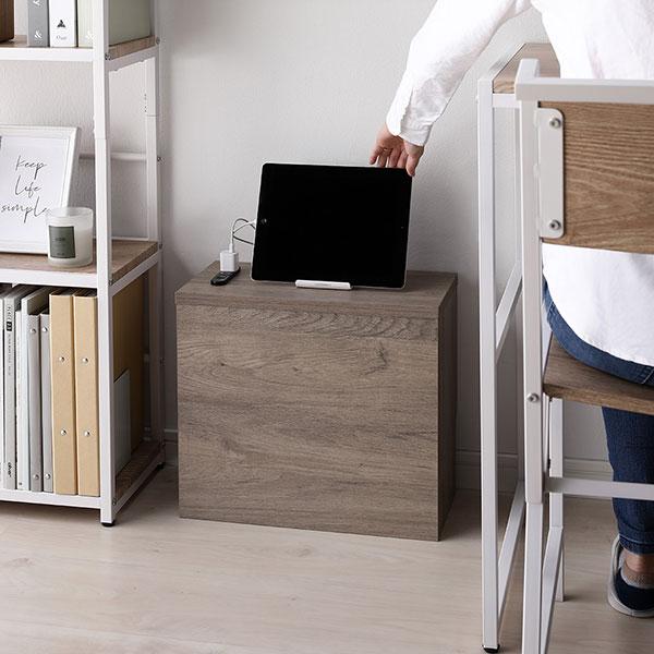 ケーブルボックス 〔 角置きタイプ 〕 幅40cm コンセント付き 収納ボックス コード収納 収納家具 ケーブル収納 ボックス ケーブル隠し Nelio ネリオ 送料無料 | RASIK | 15