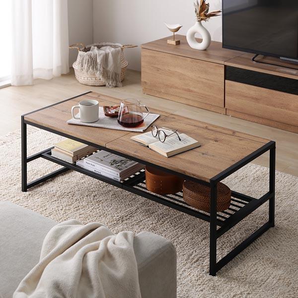 k*r様 センターテーブル‼️ローテーブル‼️ RASIK（ラシク） ローテーブル 単品 幅80cm 収納棚 棚付 アジャスター