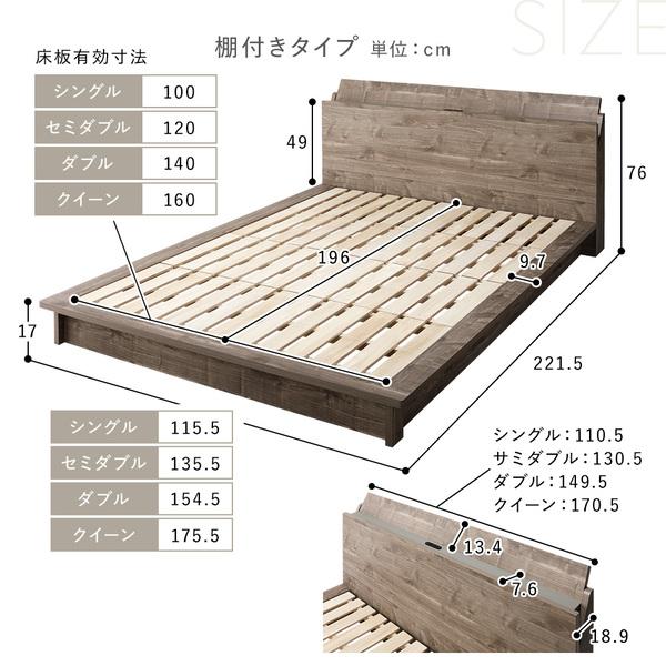 ベッド クイーン ベッドフレームのみ パネルタイプ 軽量 通気性 ヘッド