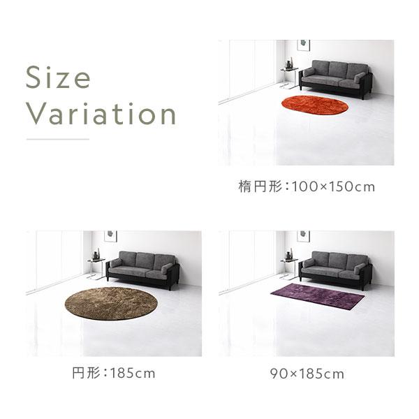 ラグマット 絨毯 約R100×150cm 楕円形 洗える 滑り止め付 軽量 ホット 