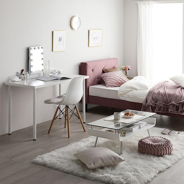 RASIK（ラシク） 布張り ベッド セミダブル ベッドフレームのみ 脚付