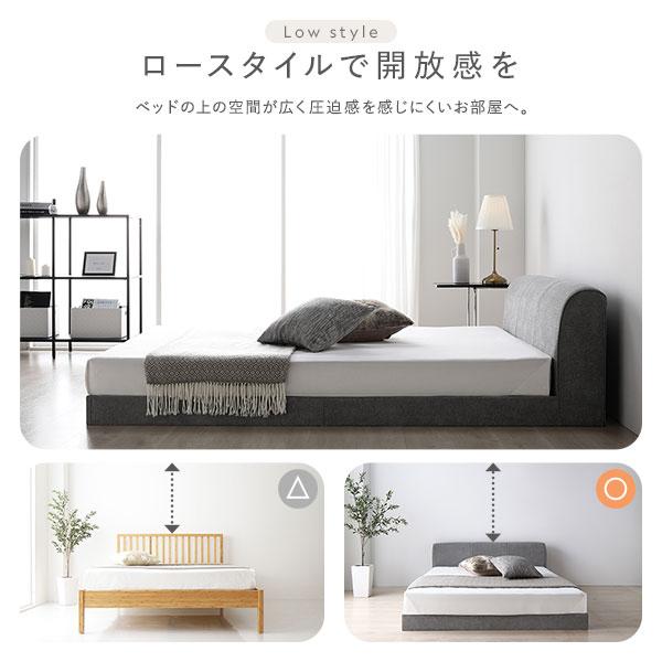 RASIK（ラシク） ファブリック ローベッド ダブル ベッドフレームのみ