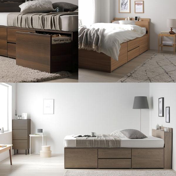 RASIK（ラシク） 宮付き チェスト ベッド ショート丈シングル ベッド