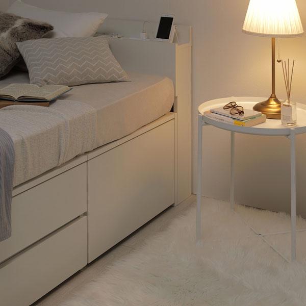 RASIK 宮付き チェスト ベッド シングル ベッドフレームのみ