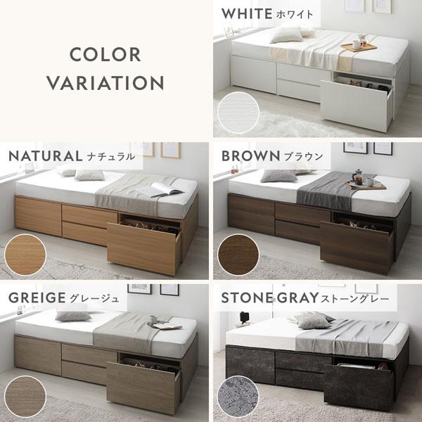 ラシク　シングルベッドフレーム 引き出し4杯大容量ベッド ヘッドレスタイプ ラシク シングルベッドフレーム 引き出し4杯大容量ベッド ヘッドレス