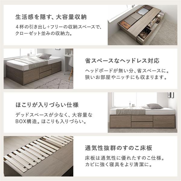 RASIK（ラシク） ヘッドレス チェスト ベッド 通常丈シングル ベッド