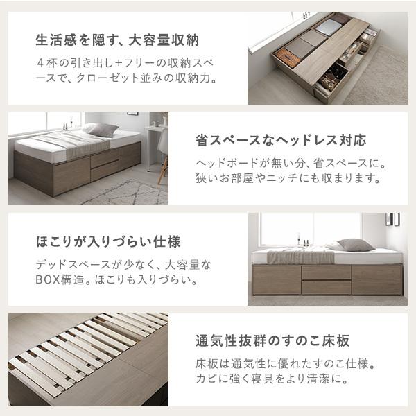 RASIK ヘッドレス チェスト ベッド ショート丈セミシングル RASIK ヘッドレス チェスト ベッド ショート丈セミシングル