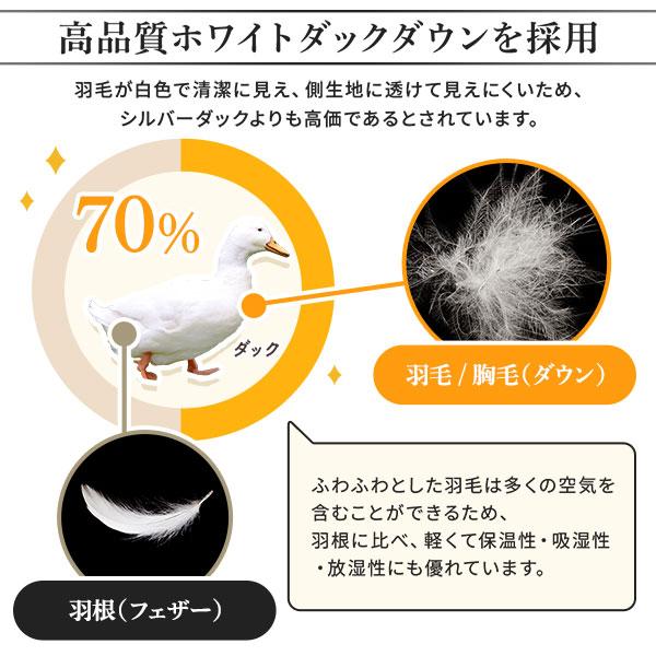 羽毛布団 掛け布団 ダブル ダウン70％ 300dp パワーアップ加工 日本製