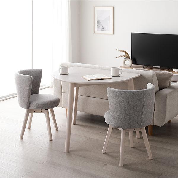 RASIK ダイニング 3点セット 変形テーブル ＋ レギュラーチェア 2脚