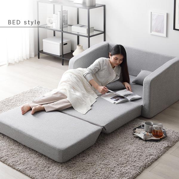 RASIK（ラシク） 3WAY ソファベッド 2人掛け 肘付き 高反発ウレタン 体