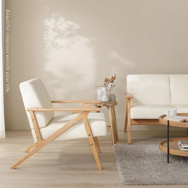 RASIK（ラシク） 木肘 合皮 ソファ 3人掛け 天然木 合成皮革 脚付き 肘