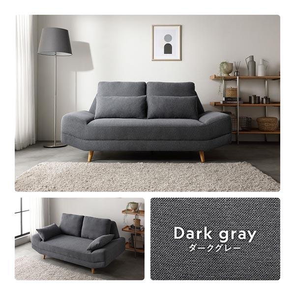 2人掛け ソファ クッション付き ダークグレー Amazon｜RASIK ローソファー 2.5人掛け 幅170cm ダークグレー