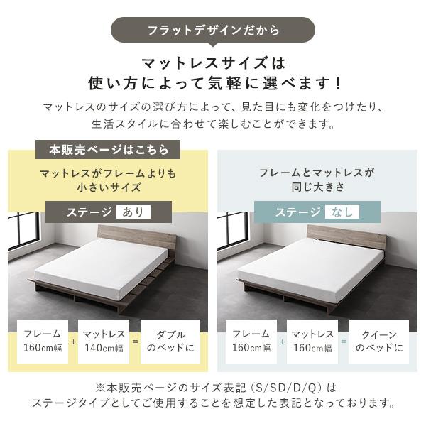 RASIK ステージベッド 棚付 クイーン ベッドフレームのみ