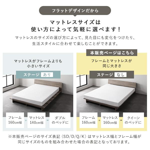 RASIK（ラシク） ローベッド 棚付 ステージ無タイプ セミダブル 幅