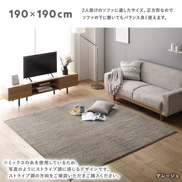 ミックスパイル ラグ 約190×240cm 洗える 日本製 国産 軽量 防ダニ