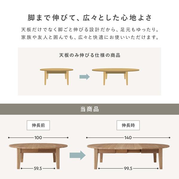 RASIK（ラシク） オーバルエクステンションテーブル 高さ35.5cm ロー
