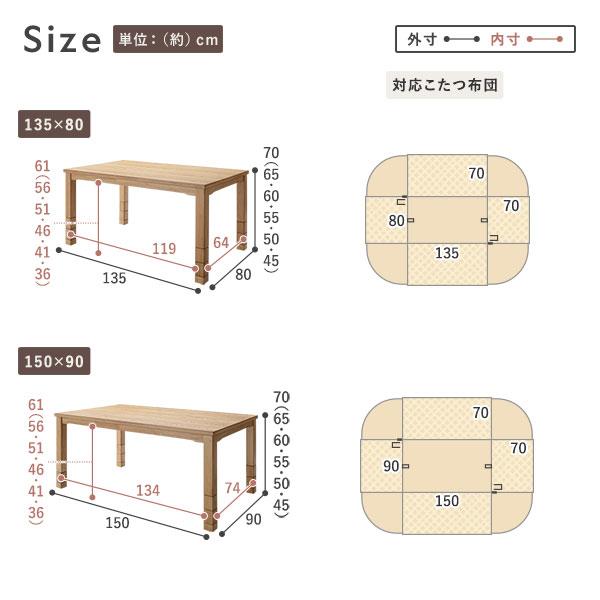 ダイニングこたつ 2点セット こたつテーブル 約105×80cm ＋ こたつ