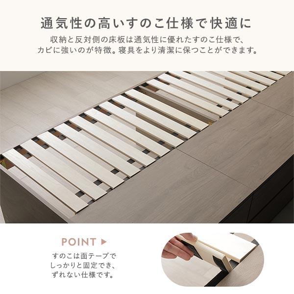 ヘッドレス チェスト ベッド 通常丈ワイドキング 200 S＋S 薄型国産ポケットコイルマットレス付 連結 大容量 収納ベッド Slekt スレクト 送料無料