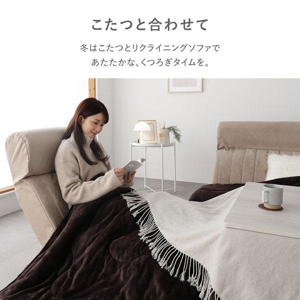 ローソファ 1人掛け 幅65cm ダブル リクライニング ハイバック 低反発