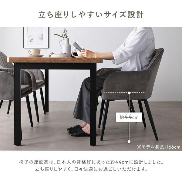 RASIK（ラシク） ダイニングチェア 2脚セット ベロア調生地 脚裏