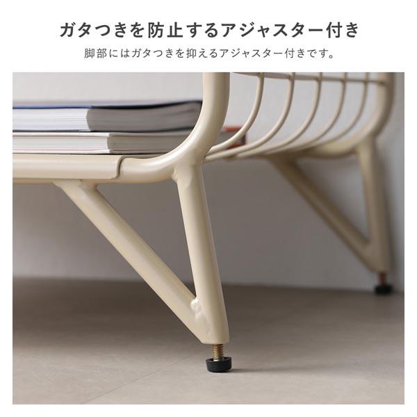 サイドテーブル カラースチール ワイヤーシェルフ 収納 オープン