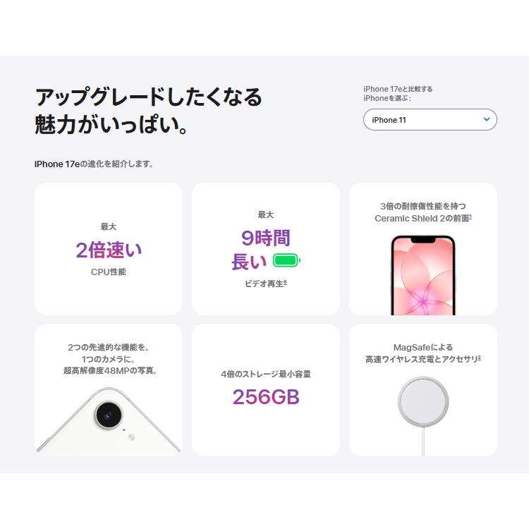 Apple 【国内版SIMフリー・新品未開封】 iPhone17e 256GB ブラック