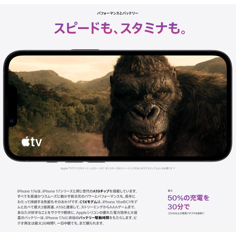 Apple 【国内版SIMフリー・新品未開封】 iPhone17e 256GB ブラック