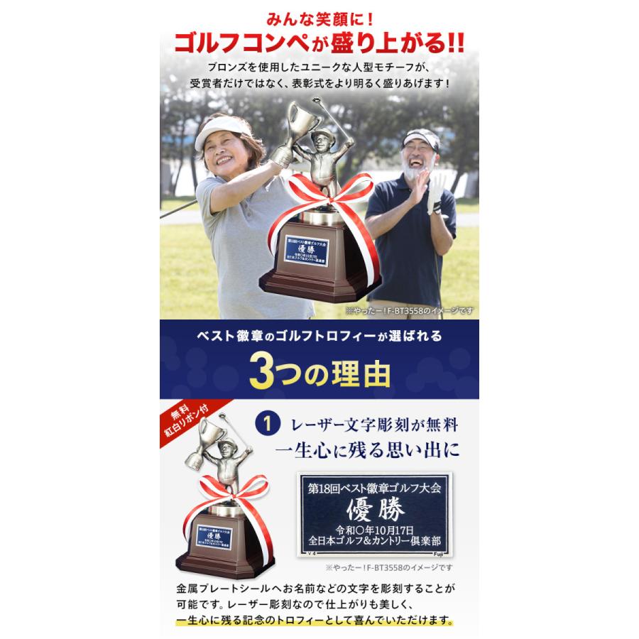 国内送料無料 トロフィー ゴルフ 文字無料 高さ160mm コミック 金属製