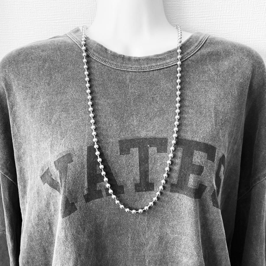 6mm幅 80cm ロングネックレス ステンレスボールチェーン