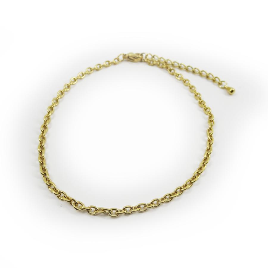 2.9mm幅 小豆4面カット ステンレスチェーンアンクレット あずきチェーン ゴールド 小豆 |  | 02