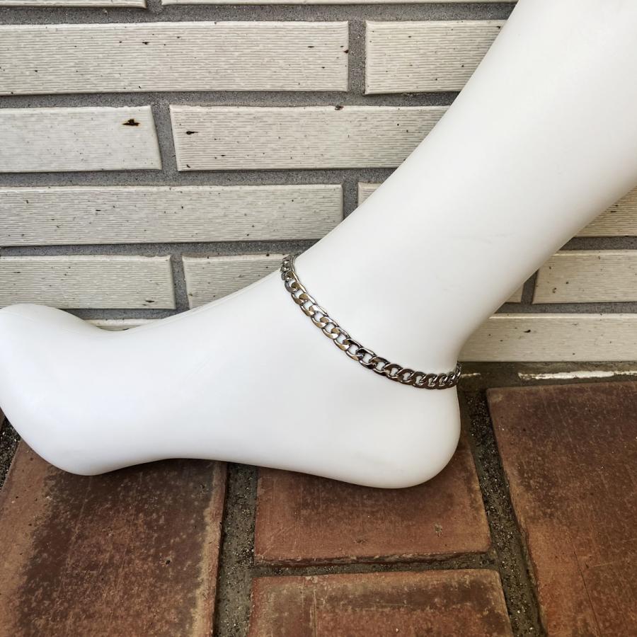 幅7mm ステンレスチェーンアンクレット 喜平チェーン 太め キヘイ