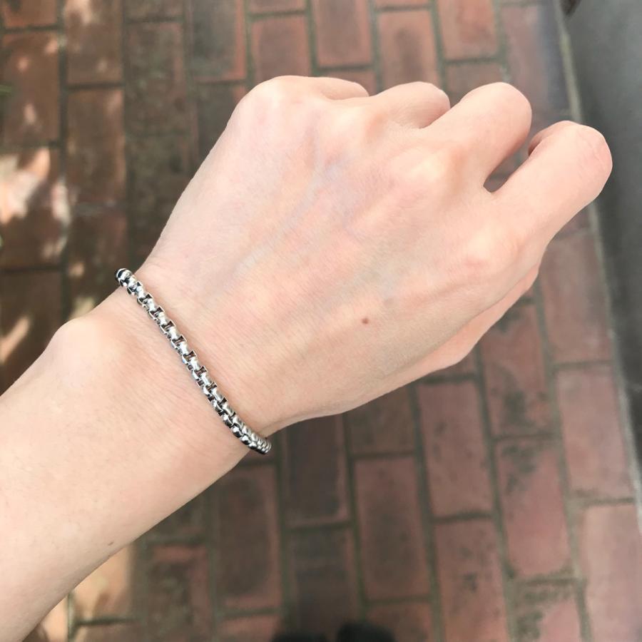 4mm幅 甲丸ベネチアンチェーン ステンレスブレスレット : ベストアクセ
