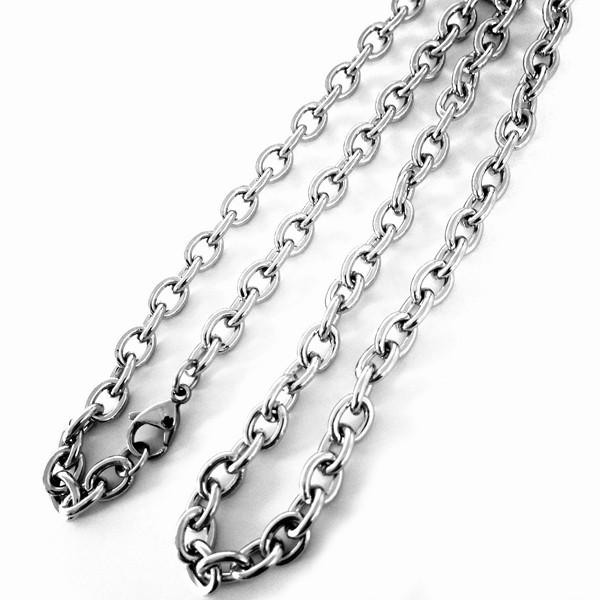 太め あずき/アズキ/小豆チェーン サージカルステンレスネックレス