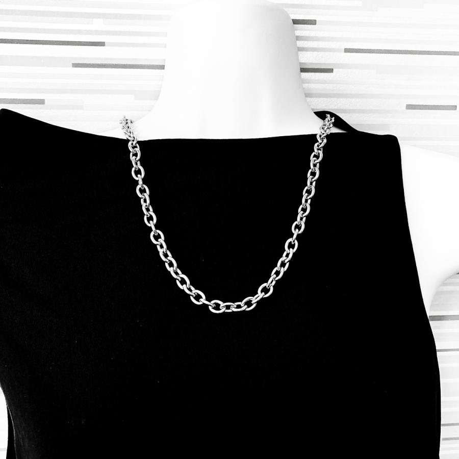 太め あずき/アズキ/小豆チェーン サージカルステンレスネックレス