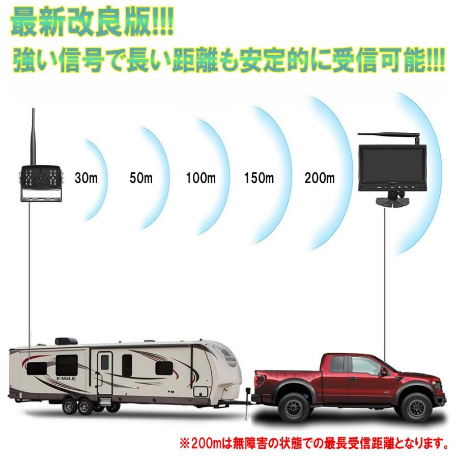 7インチ オンダッシュ バックカメラ 後付け トラック用品 ワイヤレス 大型車載モニター セット 無線技術適合 24v 広角 140度 付 後方モニター｜bestanswe｜03