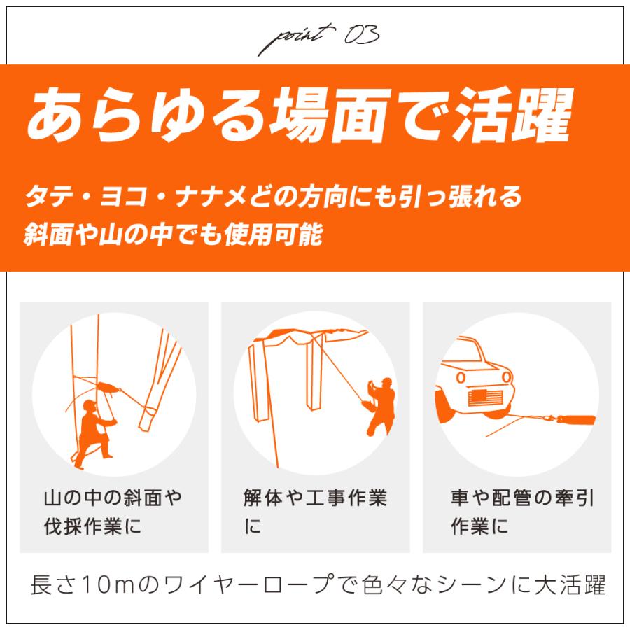 Bestanswer ハンドウィンチ 800kg ワイヤーロープ 10m 付き ワイヤー