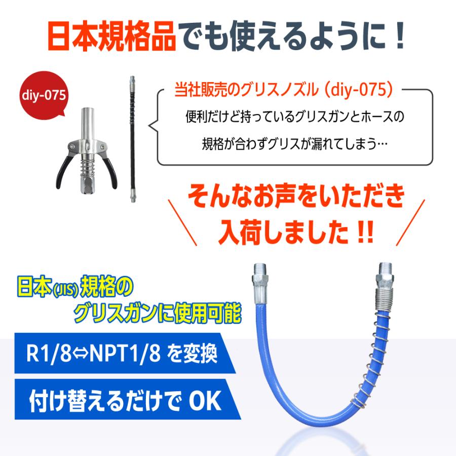 Bestanswer（ベストアンサー） グリースガン用 変換ホース ノズル