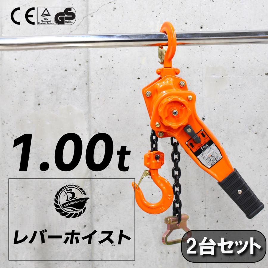 Bestanswer（ベストアンサー） レバーホイスト 1t 1.5m 2台セット 1