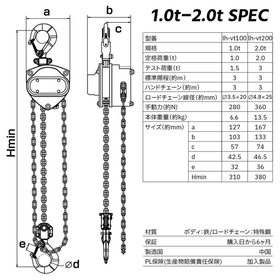 手動式チェーンブロック 1t グレード80 軽量 小型 VT レバーホイスト 吊り上げ 抜根 吊り下げ 牽引 高品質 チェーンホイスト
