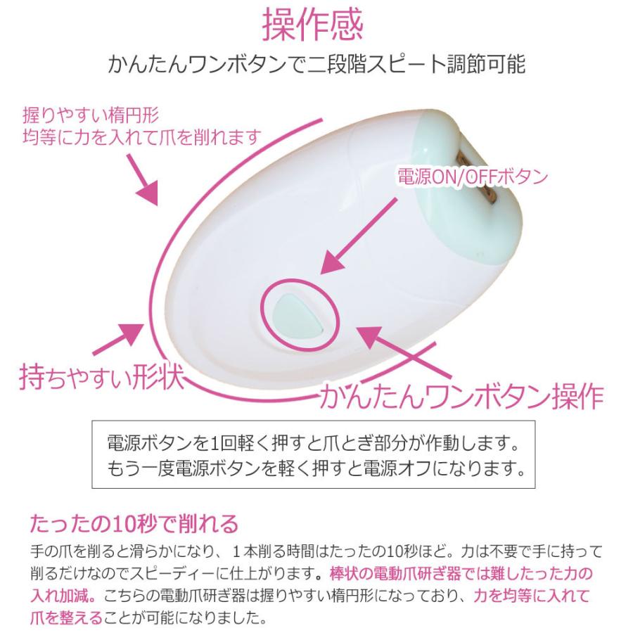 爪とぎ 電動 介護 高齢者 電動爪研ぎ器 乾電池式 電動ネイルケア 電動