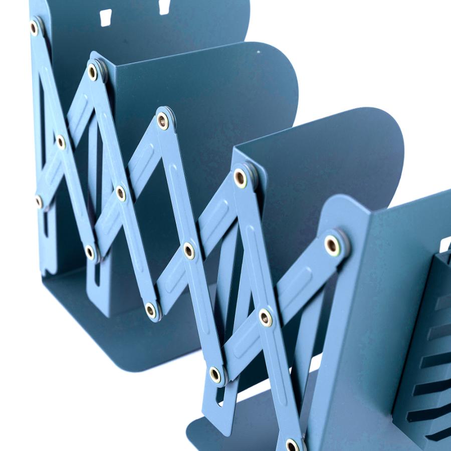 ブックスタンド 卓上 伸縮 おしゃれ 本立て スチール製 ペン立て付き