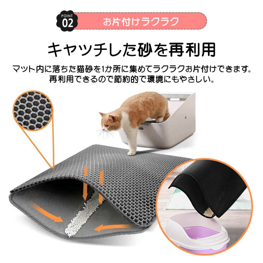 砂取りマット 猫 45×60cm トイレマット ネコ 猫砂キャッチャー 砂取りマット 猫 45×60cm トイレマット ネコ 猫砂キャッチャー