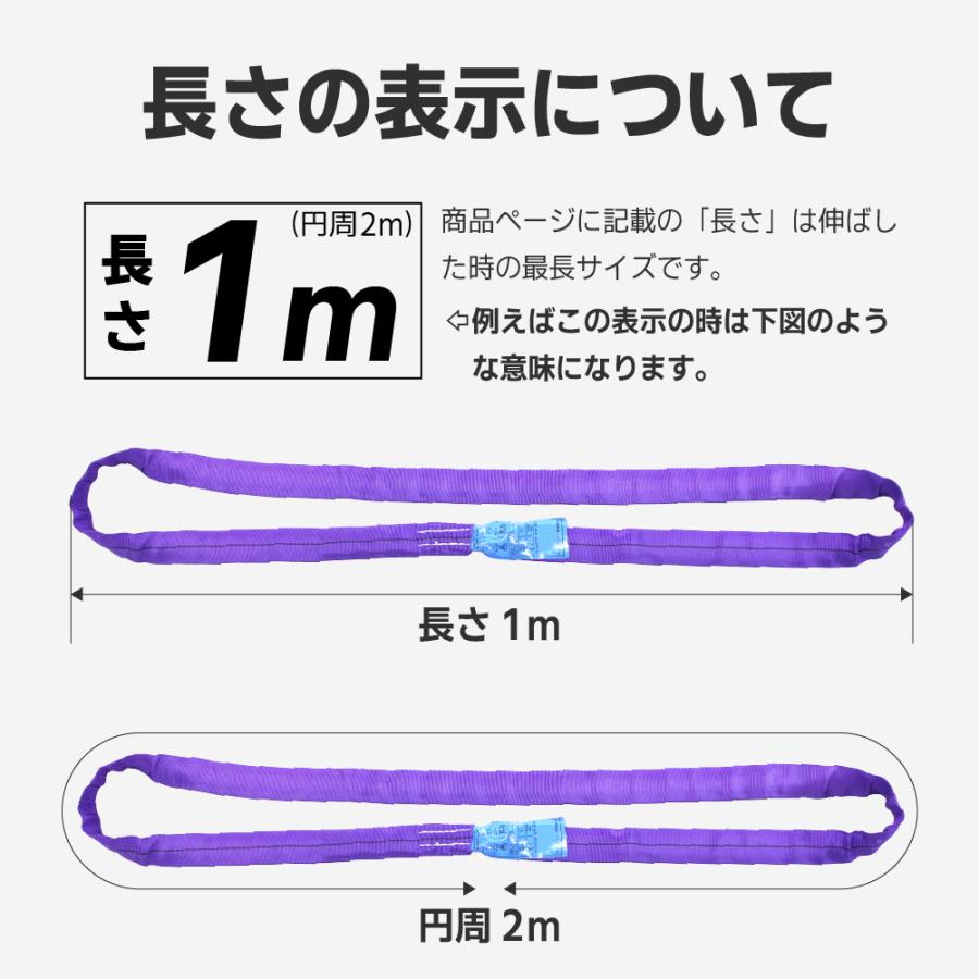 2本 スリング スリングベルト ナイロンスリング ベルトスリング 玉掛けスリング エンドレス 2m 1000kg 業務用 吊り具｜bestanswe｜02