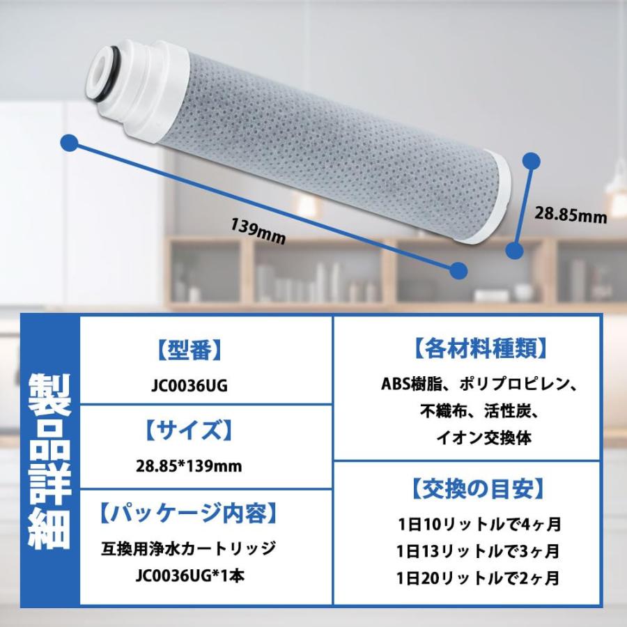 JC0036UG 浄水器用カートリッジ 高性能タイプ JC0032UG 互換JA/JG/JY