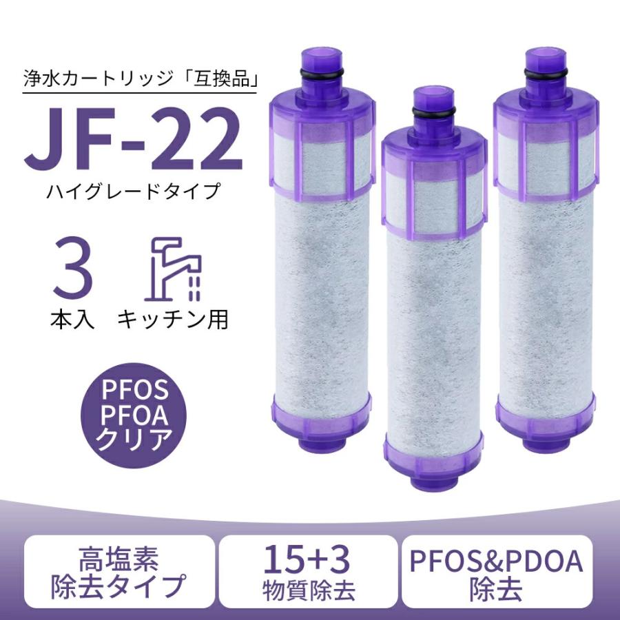 jf-22 浄水器カートリッジ JF-22-F JF-20TK-SW SF-T20 JF20TTO JF20TK【互換品】一体型浄水栓取替用 高塩素除去タイプ 15+3物質除去 交換用浄水カートリッジ（Yahoo!・ベスター本舗）