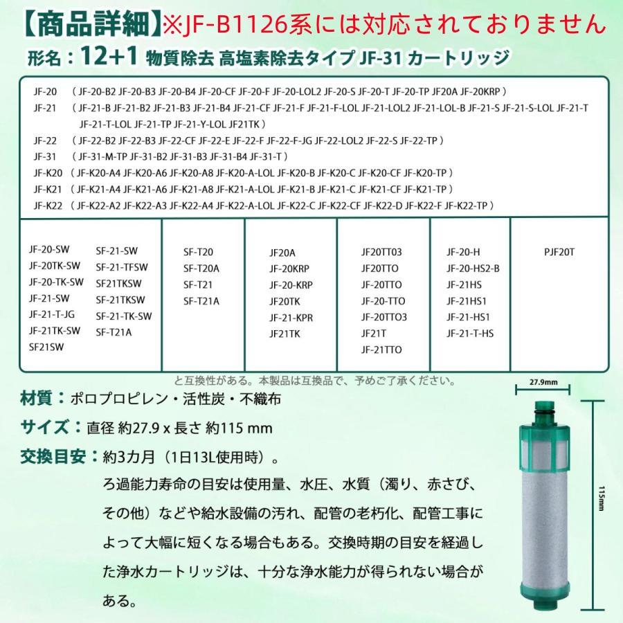 JF-31 カートリッジ 浄水器 JF-31-T 交換用浄水カートリッジ 12+1物質