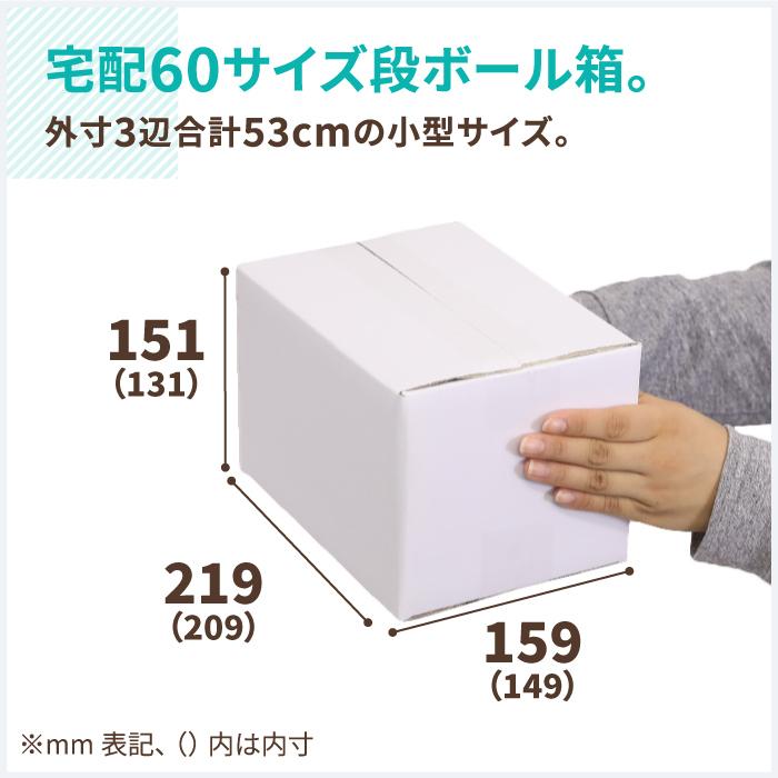アースダンボール ダンボール 段ボール箱 白 宅配 60 サイズ CD 収納