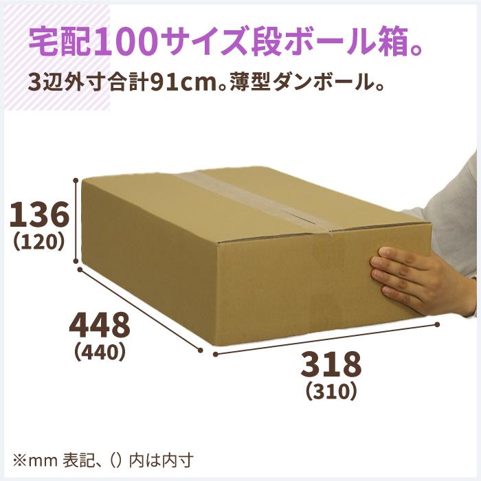 ダンボール　段ボール箱　宅配　サイズ　100　40枚　浅型　A3　(0034)